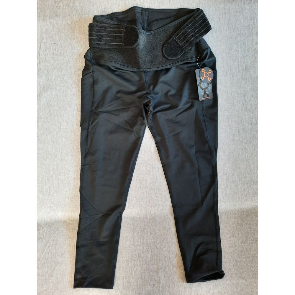 Tommie Copper Women's Large Black Active Stretch Adjustable Waist Capri Leggings
